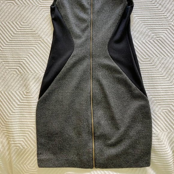 Express Exposed Zipper Tweed Bodycon Dress - Picture 3 of 5
